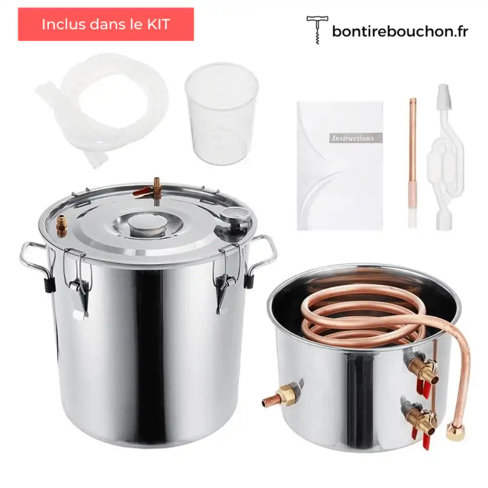 Alambic en cuivre 6-20L Chaudière en acier inoxydable