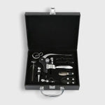 Coffret en Cuir Tire-bouchon Professionnel Argent