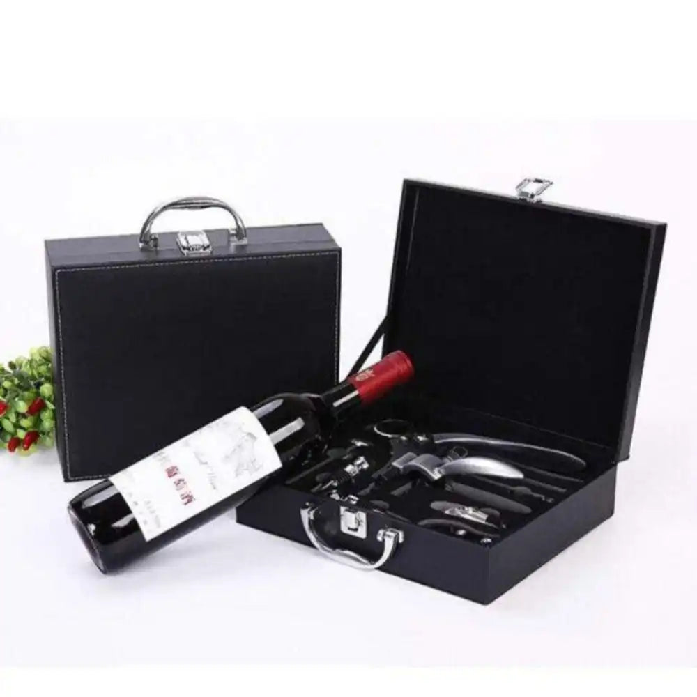 Coffret en Cuir Tire-bouchon Professionnel Argent