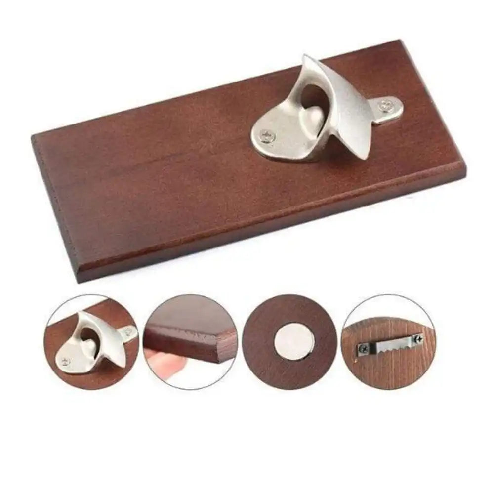 Décapsuleur Mural Magnétique Bois