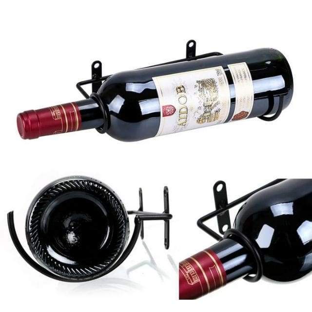 Accessoire porte bouteille vin ruban en métal rouge