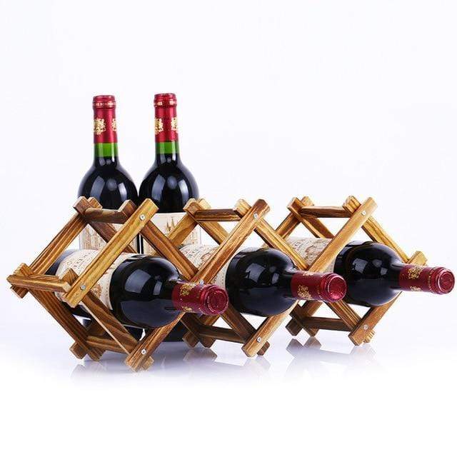 Porte-bouteille de vin 2 niveaux Casier à vin en bois 8 bouteilles Etagère  à vin empilable en bois, 43x25x31cm, Naturel - Costway